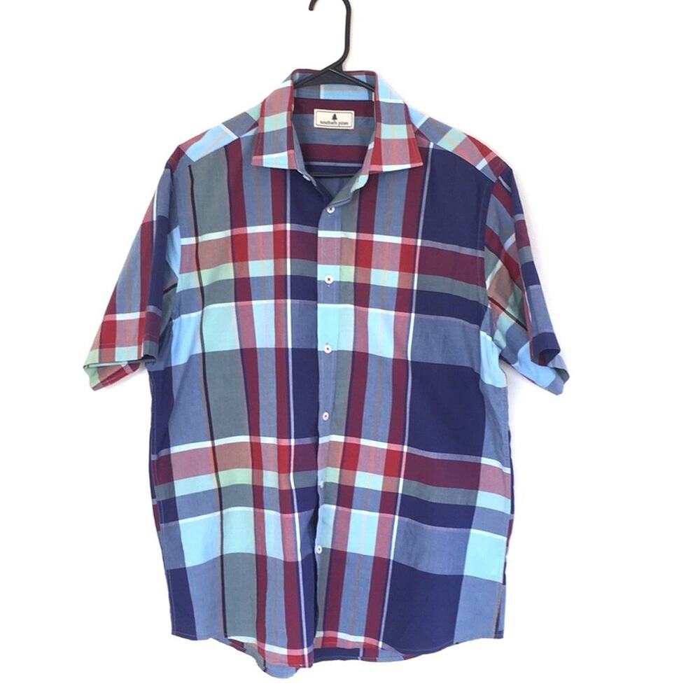 Southern Pines plaid shirt men’s short sleeves LARGE